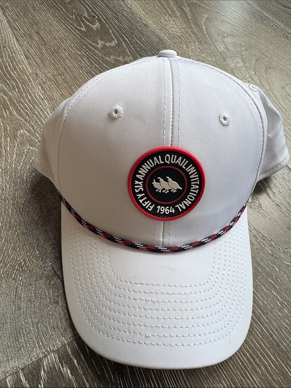 Fifty Six annual Quail Invitational White Cap with Circular Patch & Rope 0639